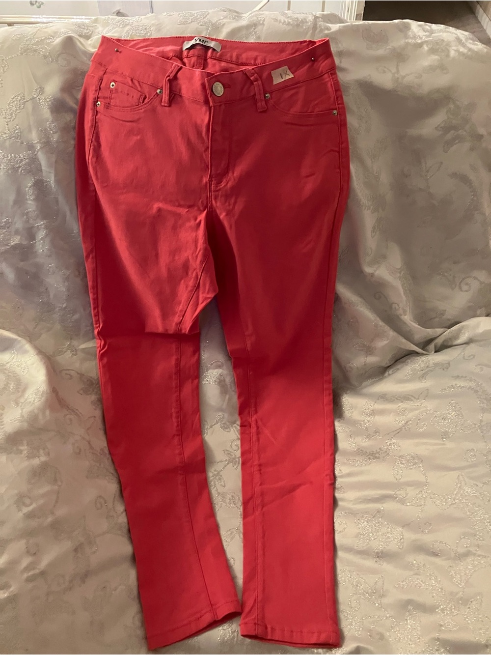YMI Coral Red Stretch Skinny Jeans